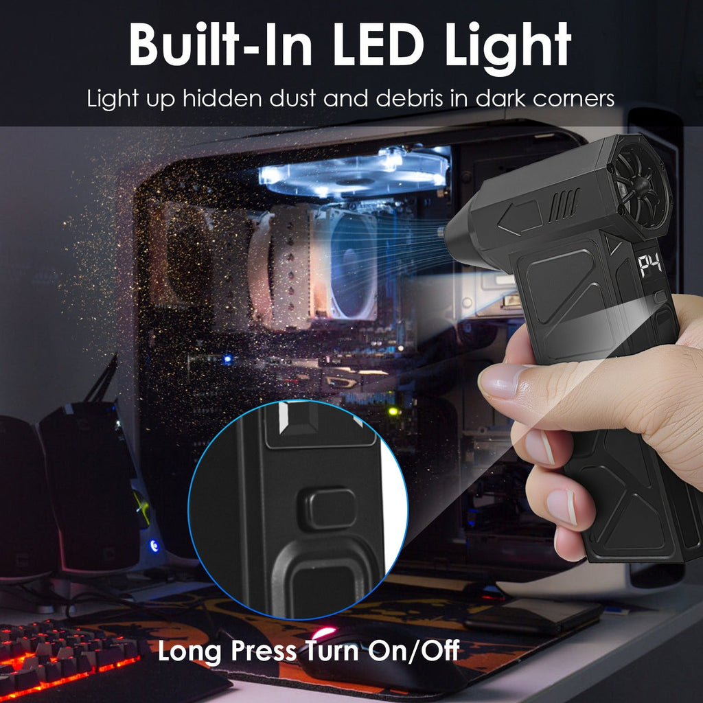 Rechargeable Cordless Air Duster with LED Light