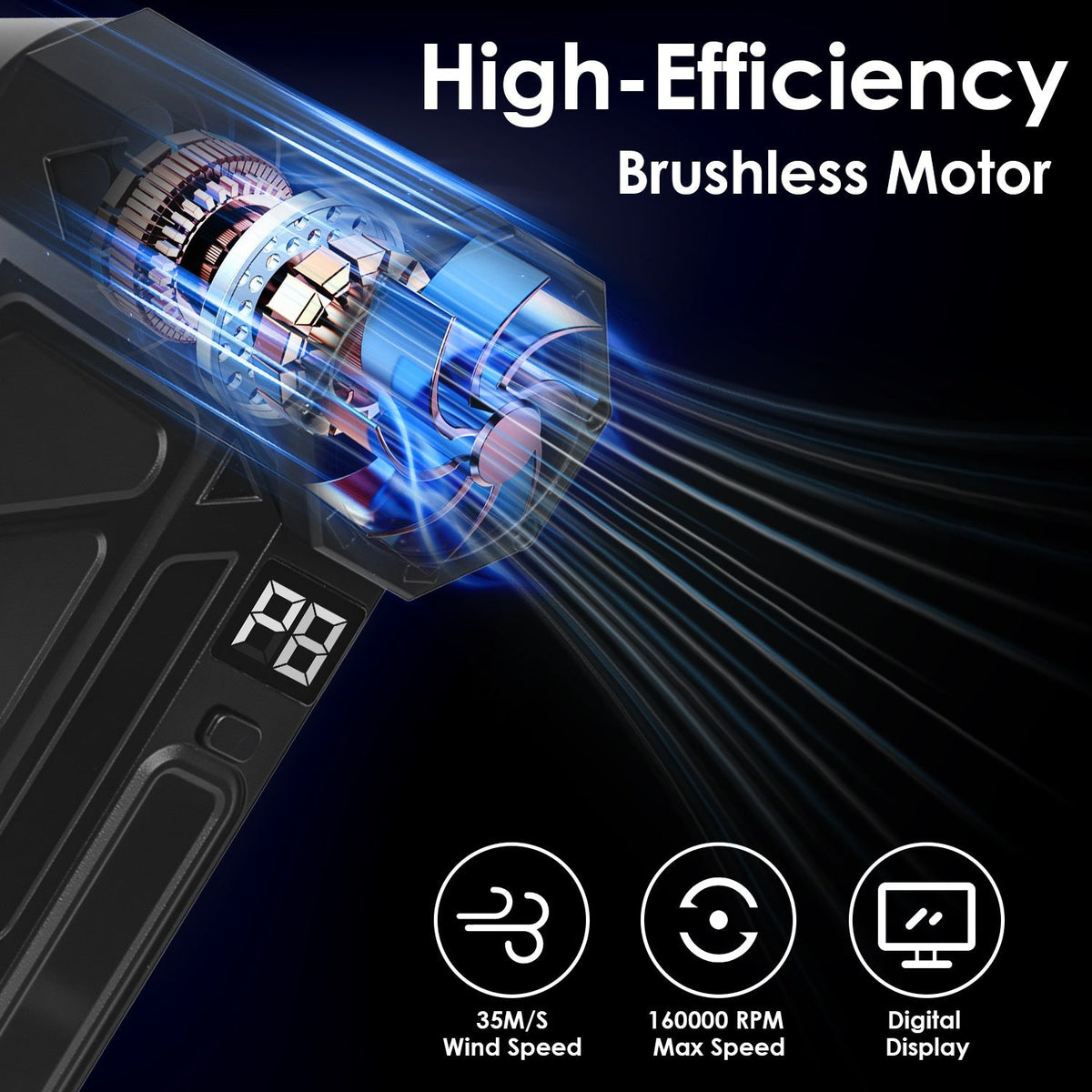 Rechargeable Cordless Air Duster with LED Light